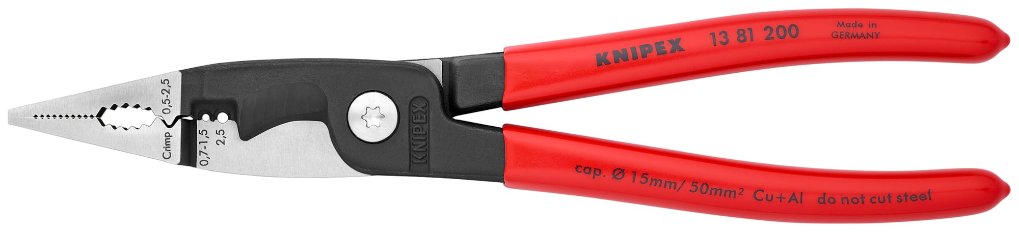 6-in-1 Electrical Installation Pliers-Metric Wire, 8 in., Non-Slip Plastic