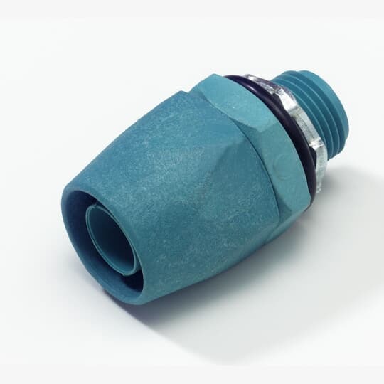 3/4 Inch Non-metallic Type A Liquidtight Connector With Captive Sealing O-ring and Tapered Hub Thread