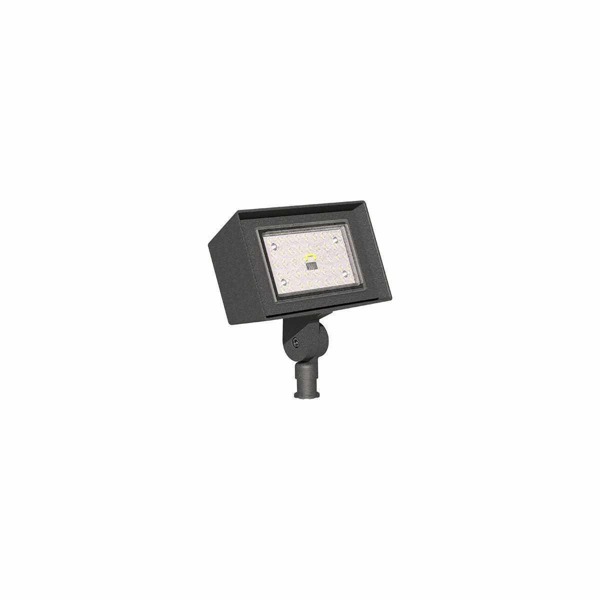 Ratio Flood Size 2, Mounting Type: Knuckle Mount, Wattage: 26 W, Number of LEDs: 44, Color Temperature: 4000 K, Light Distribution: Wide Distribution, Light Output: 3267 lm, Voltage Rating: 120-277 V, Color: Dark Bronze Textured.