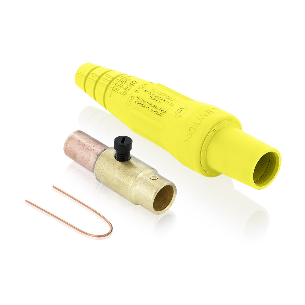 16 Series Single Pole Cam Type Female Detachable Plug, Thermo-plastic Screw, Taper Nose, Crimp Connection, 600 Volts, Rated Up To 400 Amperes Continuous. Cable Range - 3/0 To 4/0 - Yellow