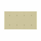 4-Gang No Device Blank Wallplate, Standard Size, Thermoset, Strap Mount, Ivory