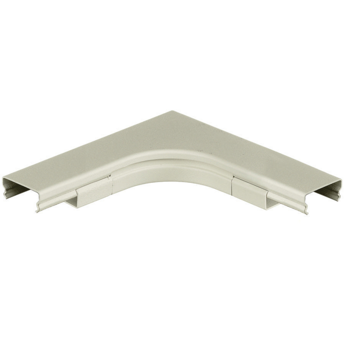 Metal Raceway, Flat Elbow, Divided, HBL2400 Series, Ivory