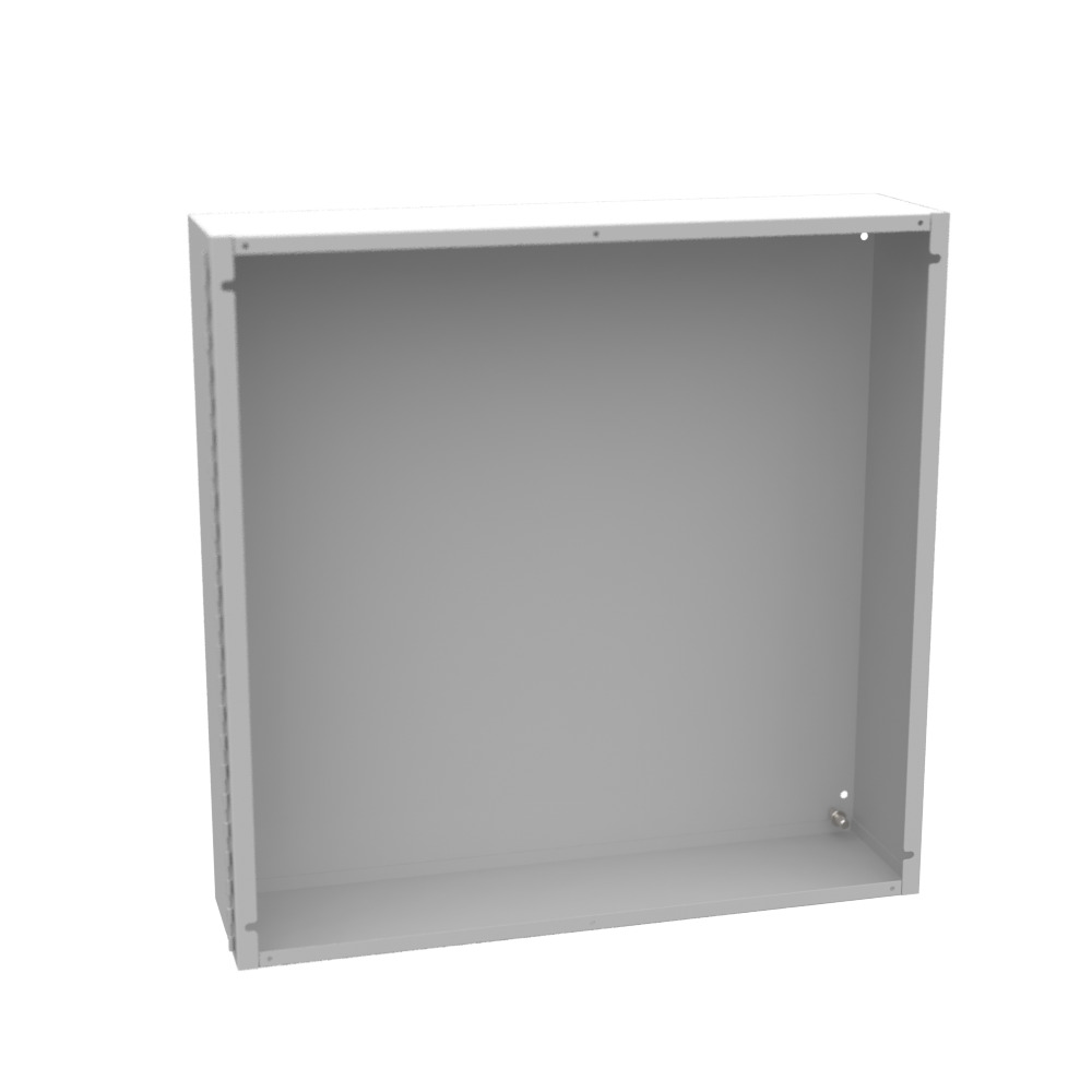 24x6x24 Hinge Cover Type 1 UL Listed Steel No Knockouts ANSI 61 Gray Continuous Hinge Slotted Quarter Turn Latch