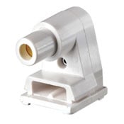 Slimline Base, Single Pin, Fluorescent Lampholder, Pedestal, White