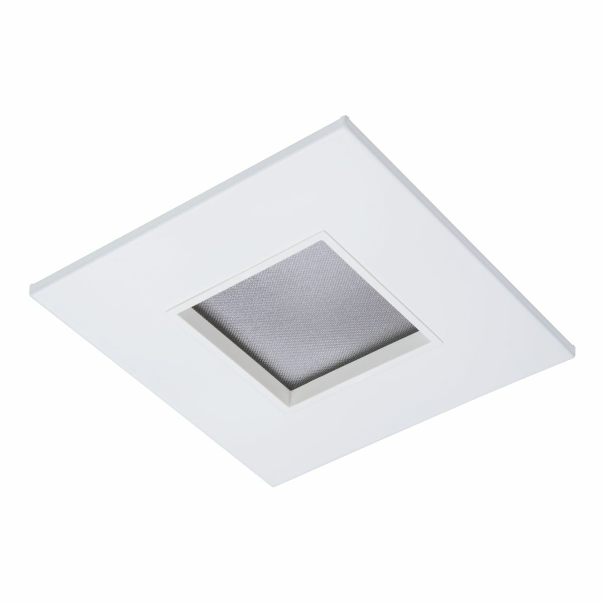 2" square lens pinhole ML4 trim, matte white flange, white lens frame