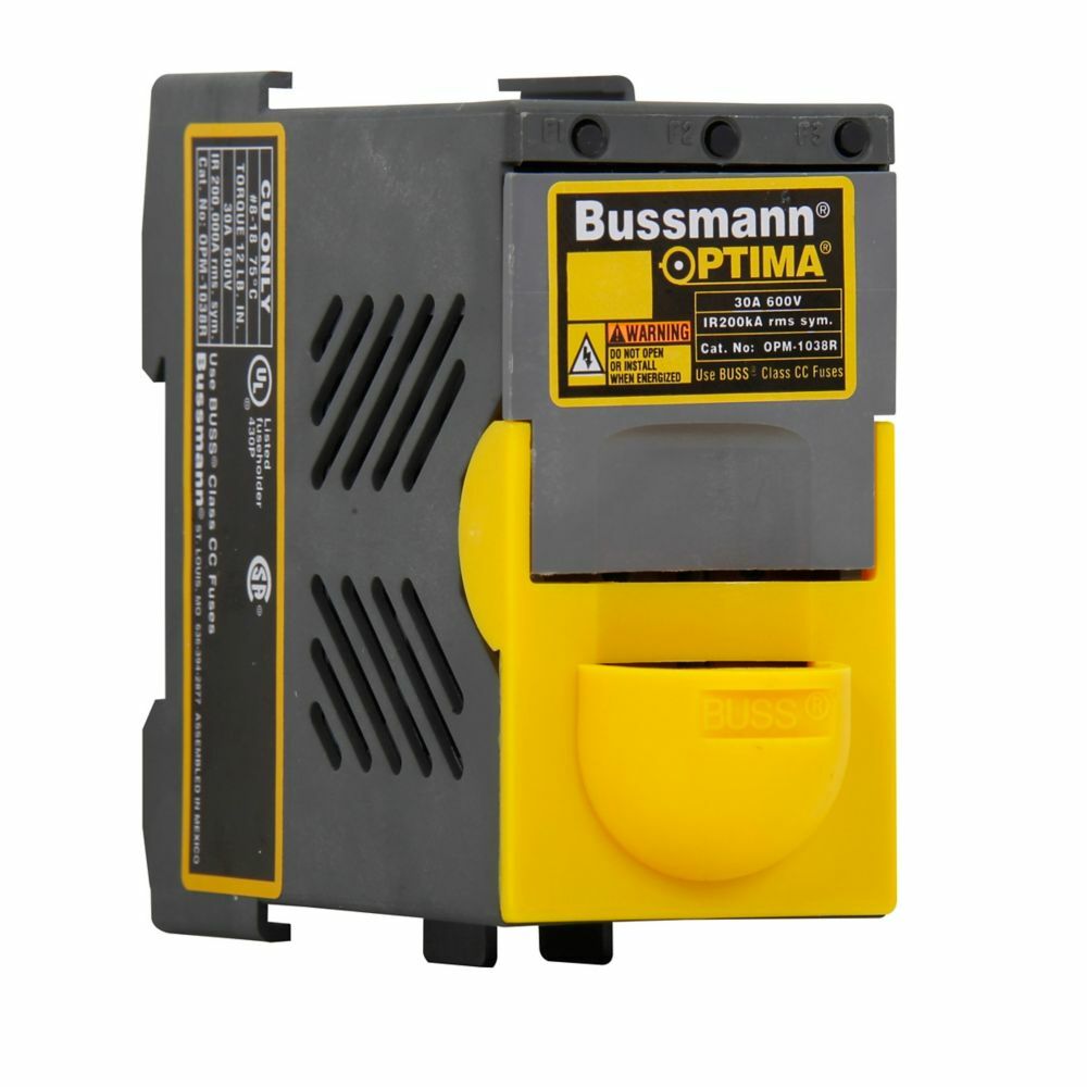 Eaton Bussmann series Optima fuse holders, 600V (UL/CSA), 30A (UL/CSA), #8-18 AWG stranded, #10-18 AWG solid, Three-pole, RC