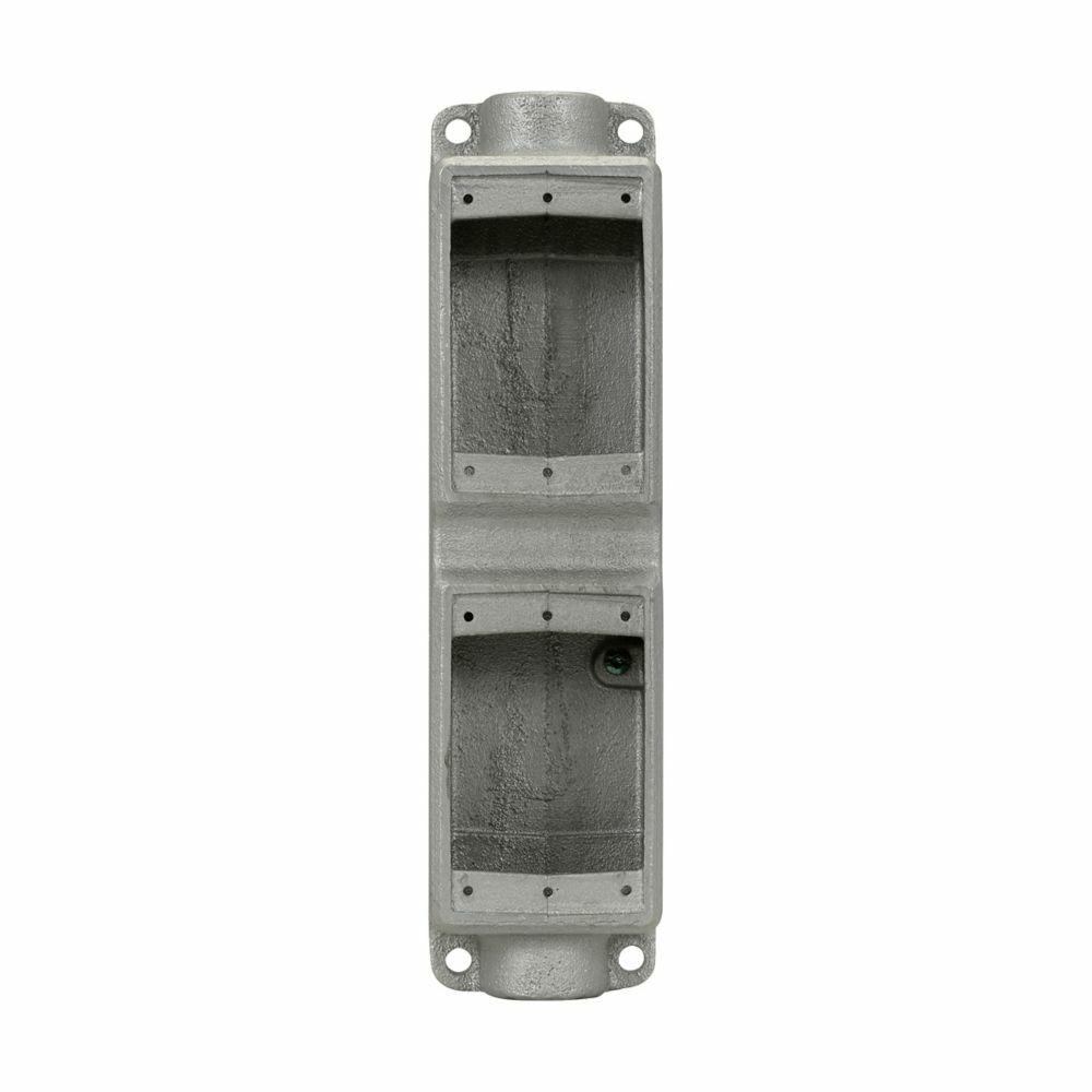 Eaton Crouse-Hinds series Condulet FS device box, Shallow, Feraloy iron alloy, Two-gang, tandem, C shape, 1/2"