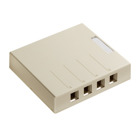 Quickport Surface Mount Housing for Shielded Connectors, 4-Port, Ivory