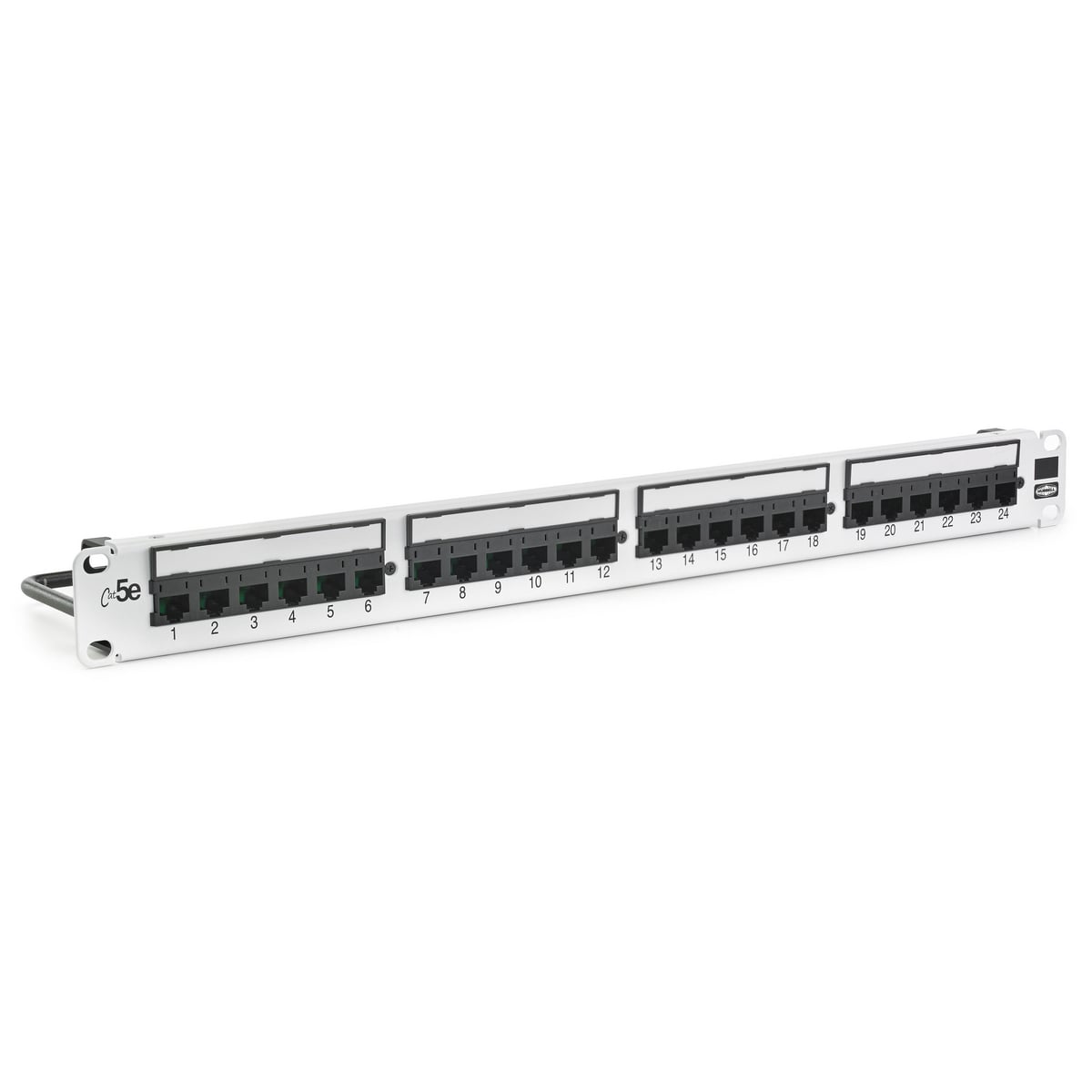 Patch Panels, Cat5E, 24-Port, Universal Wiring, White