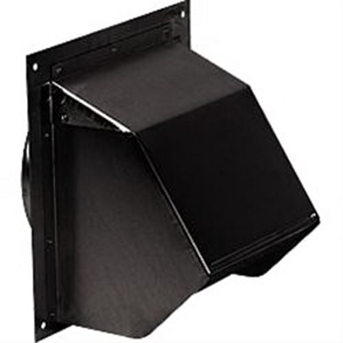 Broan-NuTone Wall Cap, Steel, Black, 6" Round Duct