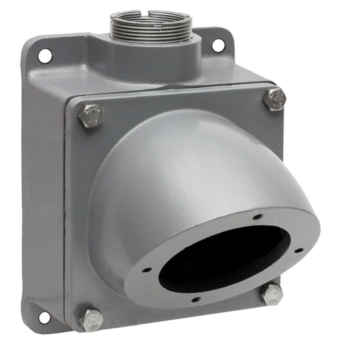 Heavy Duty Insulgrip Pin and Sleeve Devices, Industrial Grade, Back Box, for 200A 2" NPT Hub, Four Way Angled, Mounting Screws Included