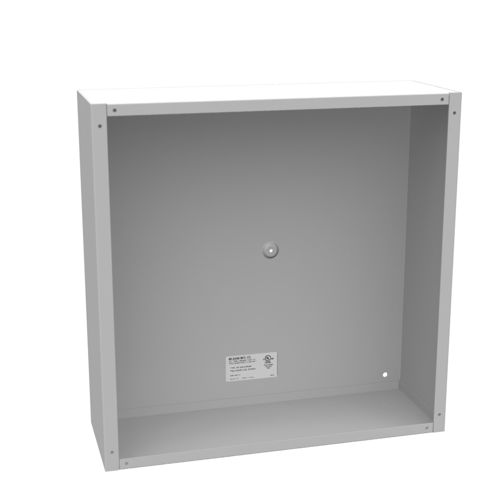 18x6x18 Screw Cover Type 1 UL Listed Steel No Knockouts ANSI 61 Gray Cover with Teardrop Slots Mounting Holes in Back