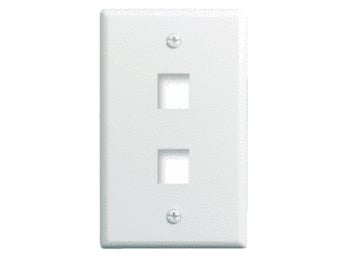 1-Gang, 2-Port Wall Plate, White