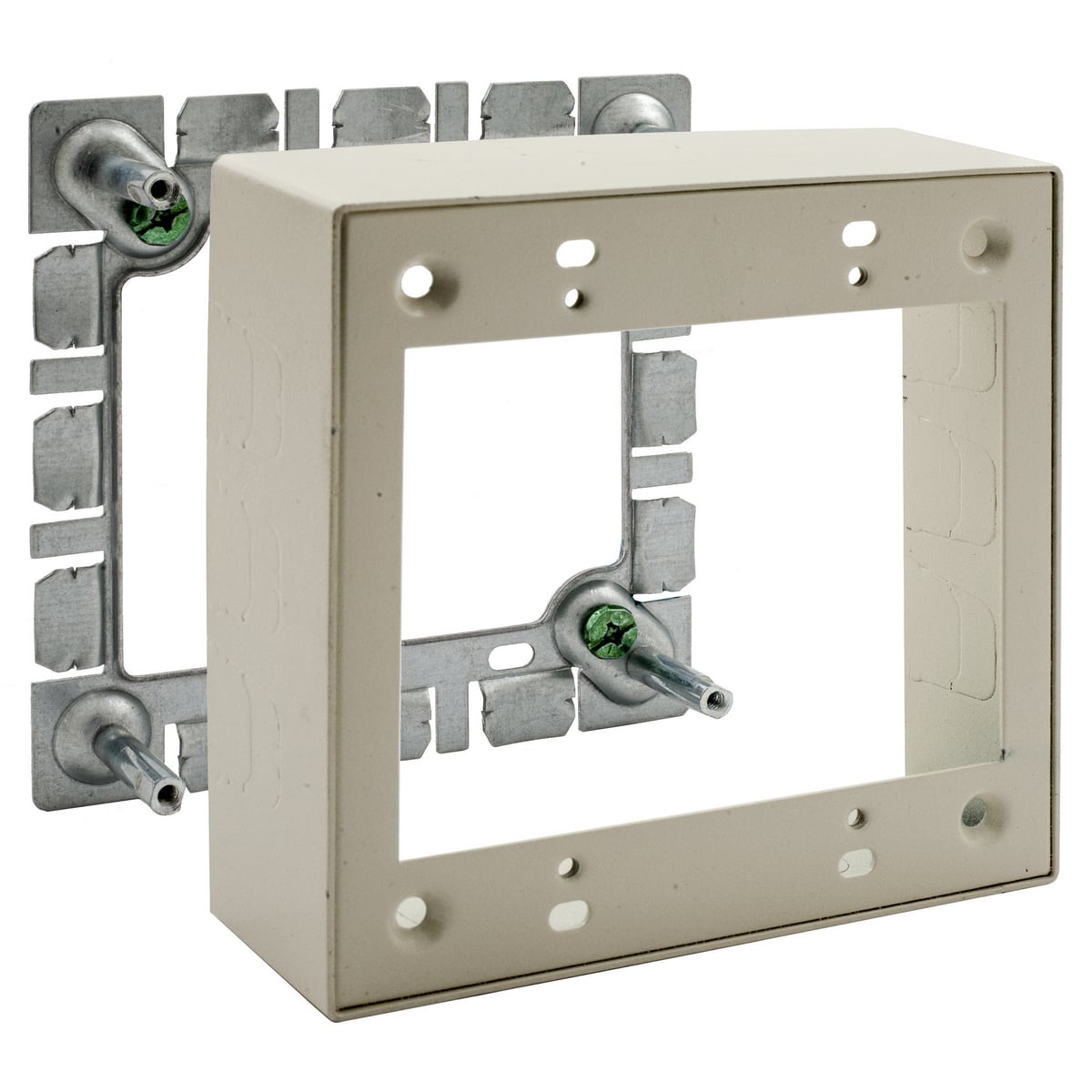 Metal Raceway, Extension Box, 2-Gang, HBL500/700/750 Series, Ivory