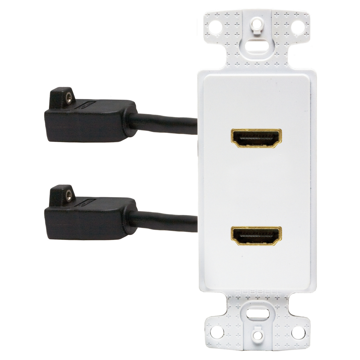 Hubbell Premise Wiring Products, Decorator Plate Frame with 2) HDMIFemale to Female, Ivory