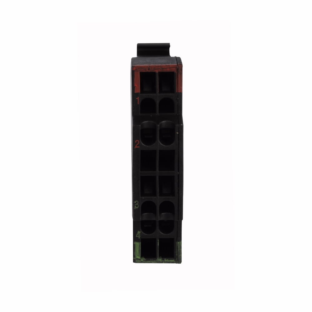 Eaton M22 pushbutton contact block, M22 contact block, 22.5 mm, Front, Spring-cage, Button: Black, CKO1, IP55
