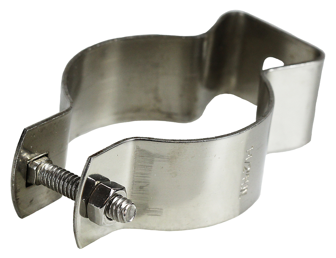Conduit Hanger, 16 GA thickness, Stainless Steel material, 3-1/2 in. pipe size, 1/4-20 x 2 in. bolt size
