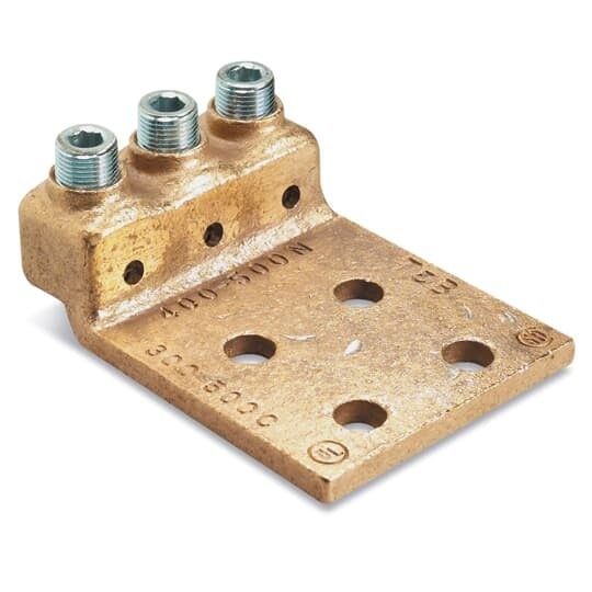 Locktite Copper Triple-Barrel Lug for Conductor Range 300-500 kcmil