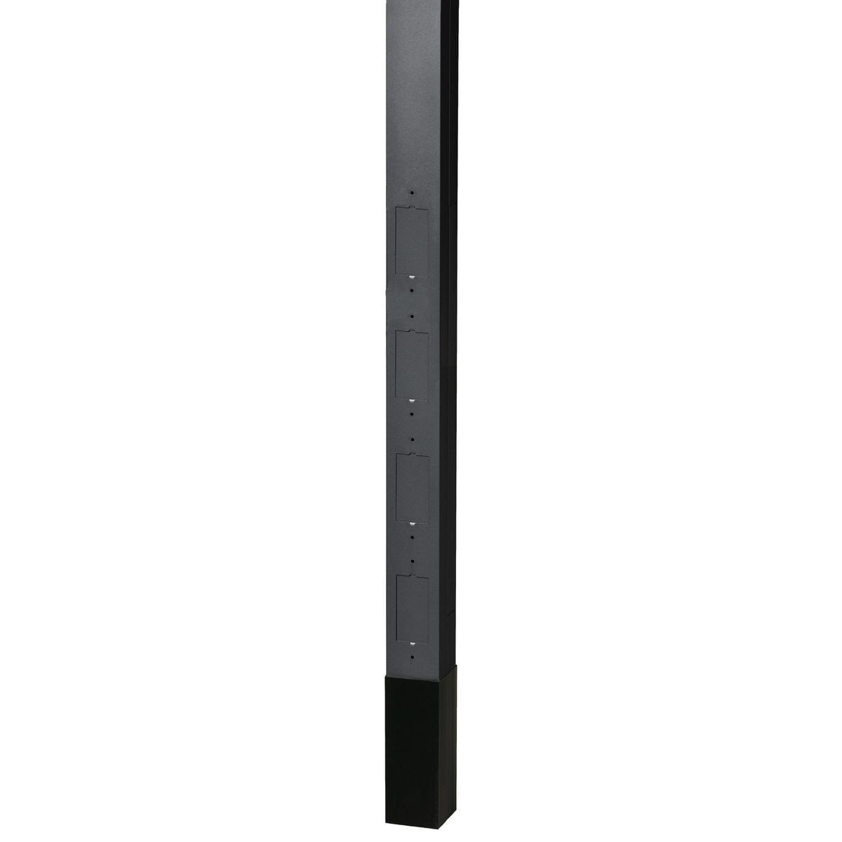 Aluminum Service Poles, 12' 2" Height,Blank Pole with Divider, Black