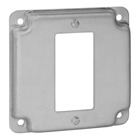 Square Box Surface Cover, 5 Cubic Inches, 4 Inch Square x 1/2 Inch Deep, Galvanized Steel, For use with One Ground Fault Receptacle