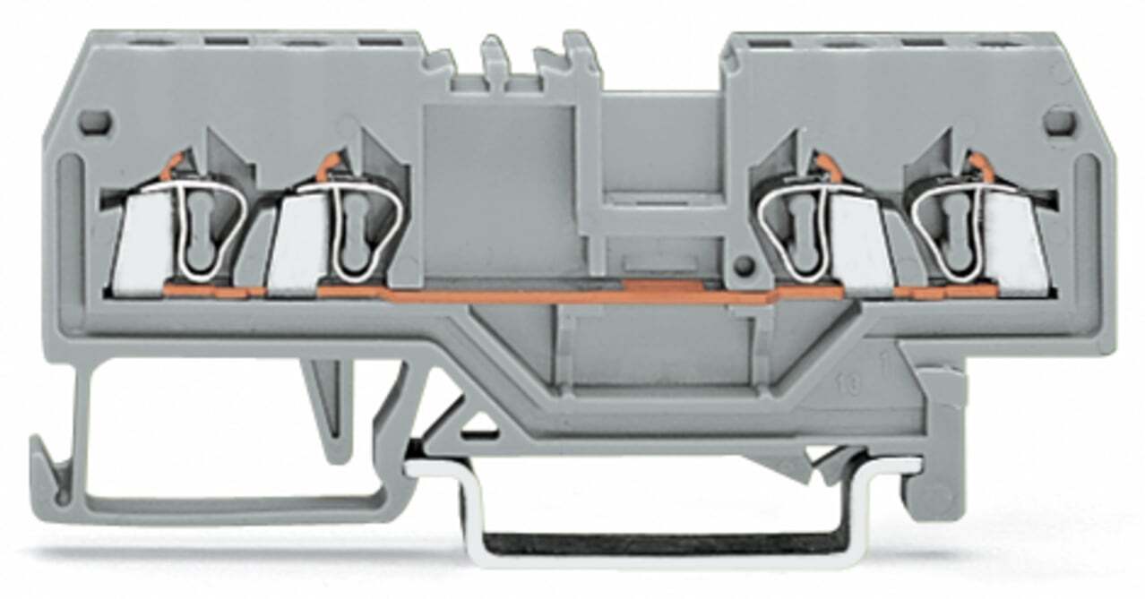 4-conductor through terminal block; 1.5 mm; center marking; for DIN-rail 35 x 15 and 35 x 7.5; CAGE CLAMP; 1,50 mm; red