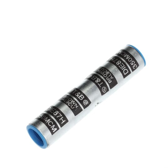Two-Way Aluminum Splice Connector, Wire Size 350 kcmil, Die Code 87, Die Color Code Brown