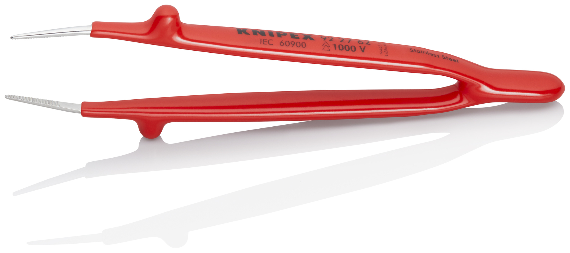 Stainless Steel Gripping Tweezers-Pointed Tips-1000V Insulated, 6 in., 1.00 mm TT, 1.30 mm TW