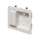 Low Profile TV BOX? with steel back box for use with MC, AC, and flexible metal conduit. For a flush to the wall installation as shallow as 3/4". Fits also on 2x2, 2x3 and 2x4 or larger studs. Comes with 38RAST Snap2It? connector to complete installation.