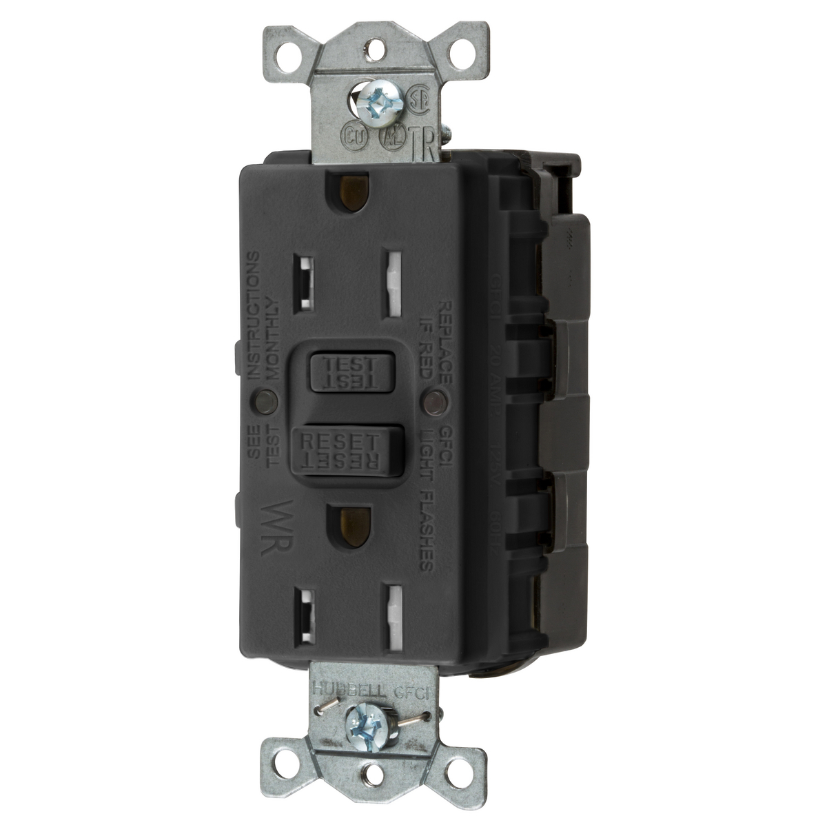 Straght Blade Devices, SNAP-Connect, Weather and Tamper-Resistant, AUTOGUARD, Self Test, GFCI Receptacle, 15A 125V, 2-Pole 3-Wire Grounding, 5-15R, Black
