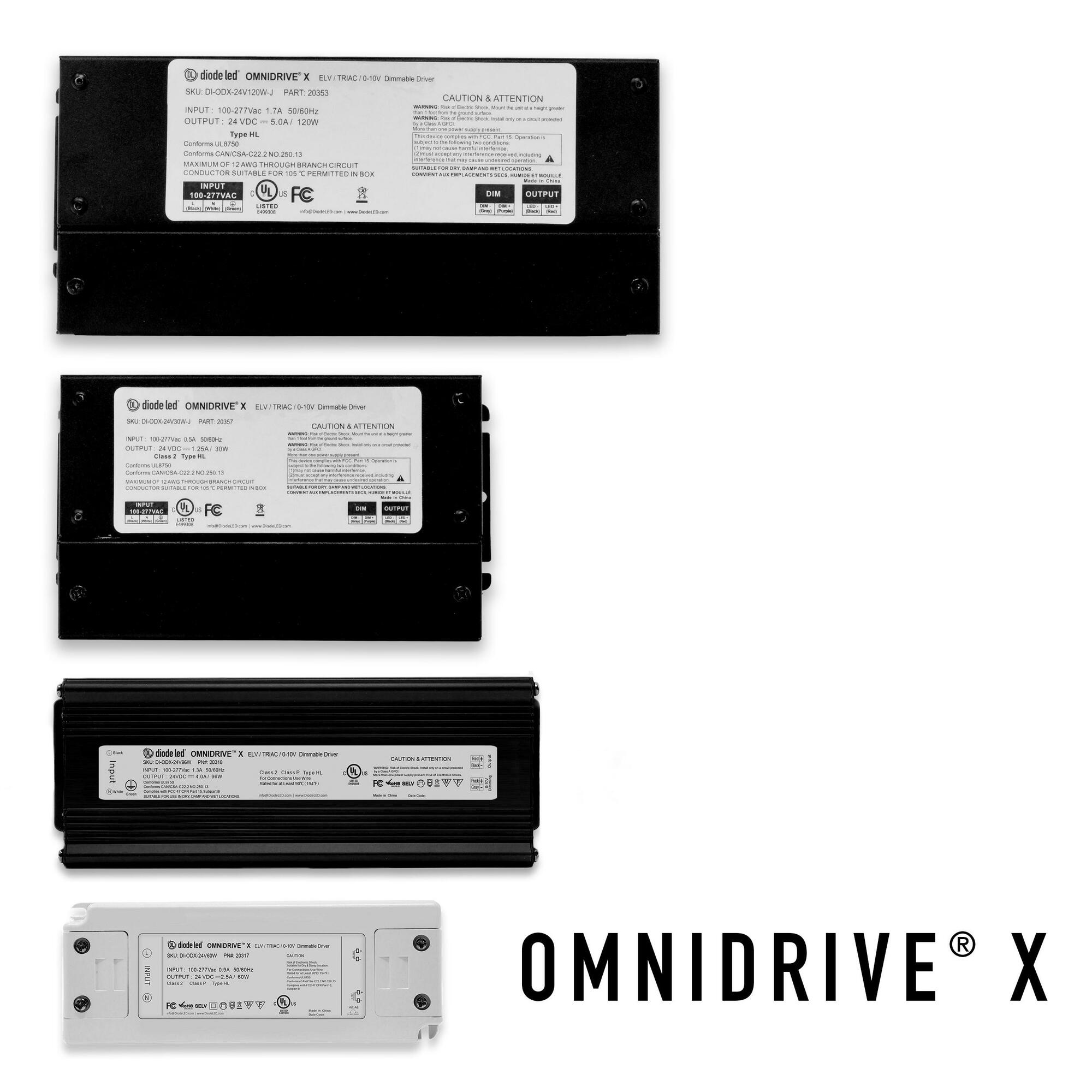 OMNIDRIVE X 12V 30W, 2in1 Electronic and 0-10V LED Dimmable Driver - Class 2, Driver Only