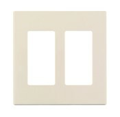 2-Gang Decora Plus Wallplate Screwless Snap-On Mount, Light Almond