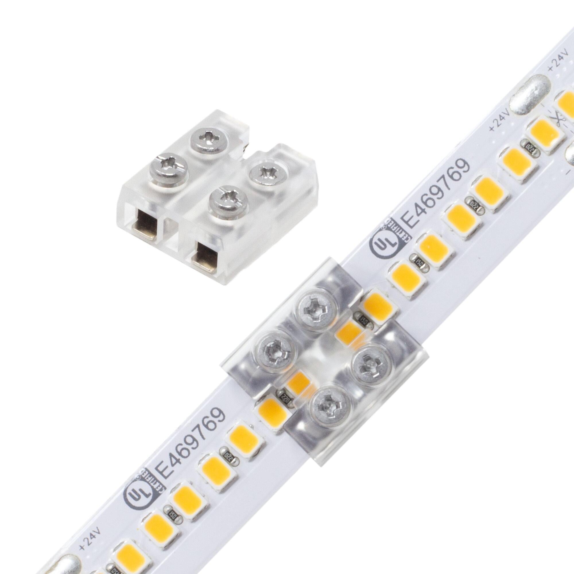 Tape Light Terminal Block Connector, Screw Down, 12mm, Tape-To-Tape - Pack of 1
