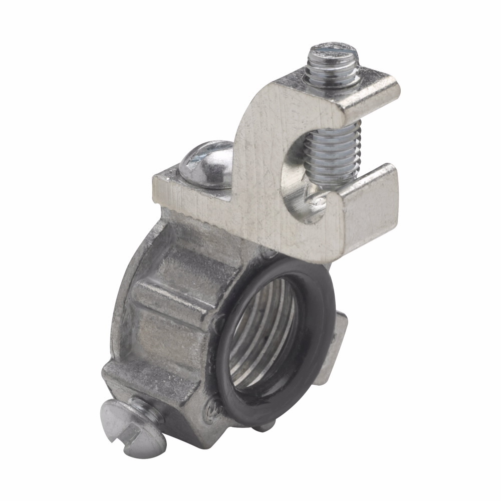 Eaton Crouse-Hinds series GLL grounding bushing, Rigid/IMC, Aluminum lug, #3/0-6 AWG, Zinc die cast, 150C, Threaded, 4"