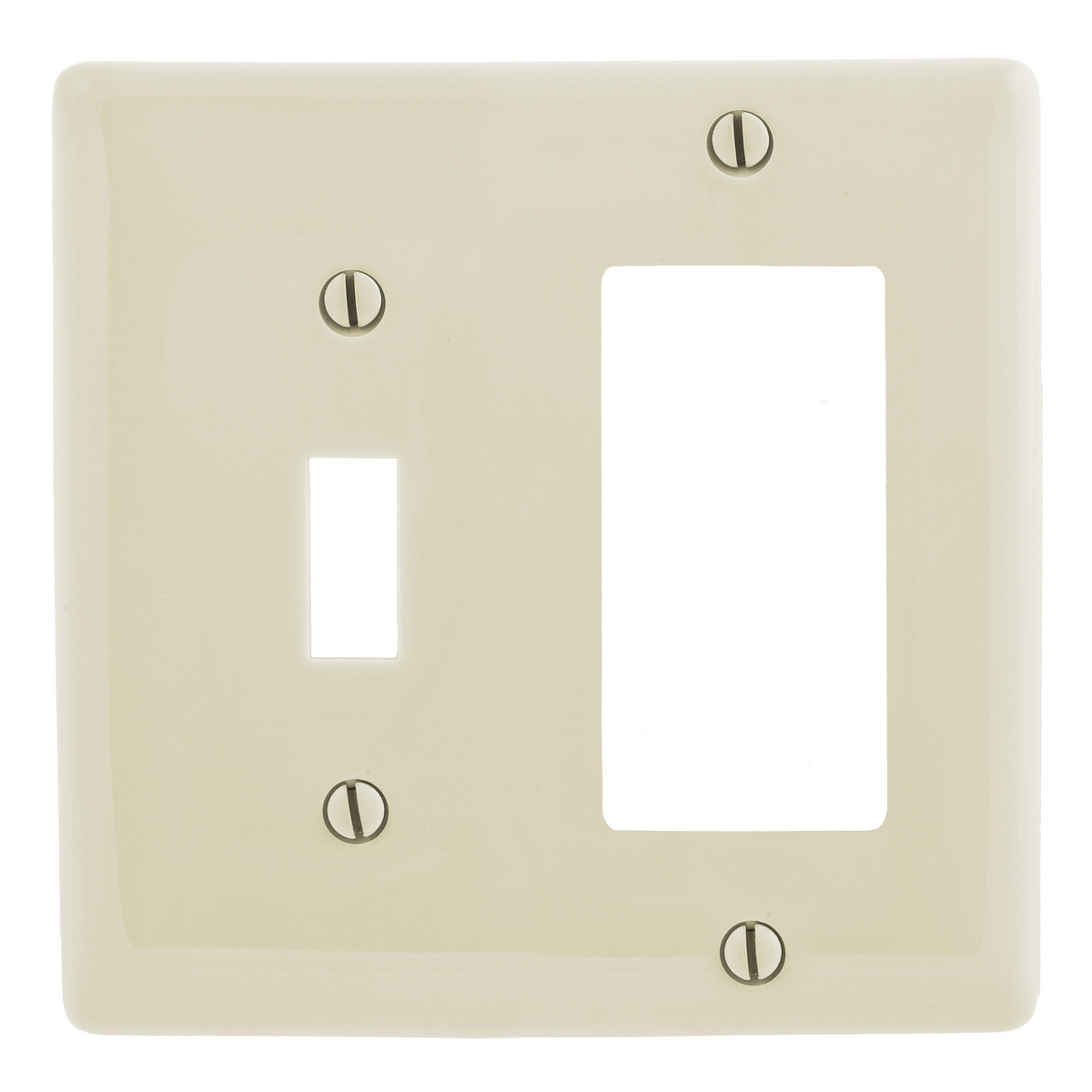 Wallplates and Box Covers, Wallplate, Nylon, 2-Gang, 1) Toggle 1) Decorator, Light Almond