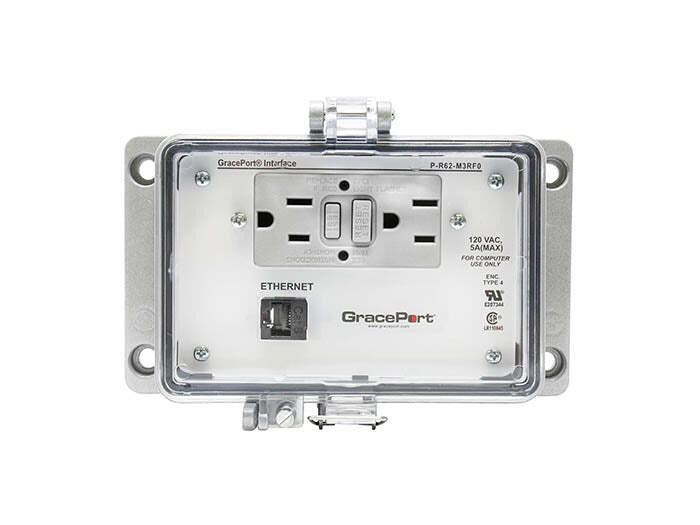 PANEL INTERFACE CONNECTOR CATEGORY 6 ETHERNET BULKHEAD, PMH, UL TYPE 4, GFCI DUPLEX INSIDE-OUTLET, NO CIRCUIT BREAKER