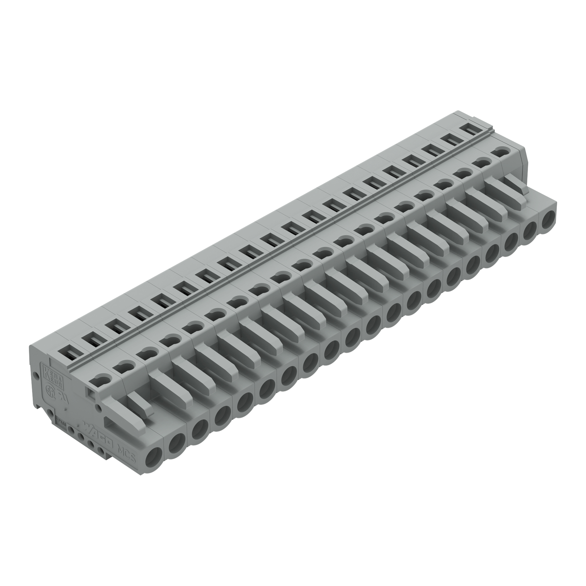 1-conductor female connector; CAGE CLAMP; 2.5 mm; Pin spacing 5 mm; 20-pole; 2,50 mm; gray