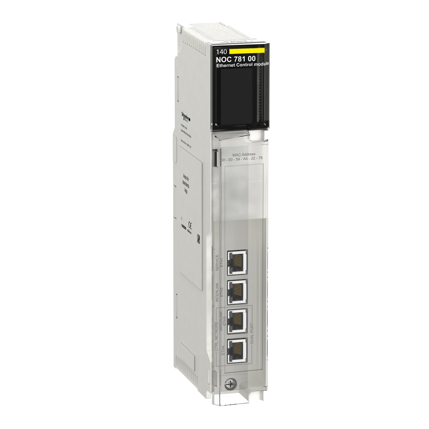 Ethernet control module, Modicon Quantum, Modbus TCP, EtherNet I/P, 10/100Mbit/s