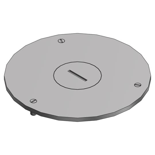 Cover Plate for Flush Service Floor Boxes, 2-13/16 Inch Diameter, 3/4 Inch NPS Plug Size, Aluminum