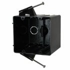 FlexBox; 2-Gang Switch/Receptacle Outlet Box; 3-9/16 Inch Depth, Thermoplastic, 43.5 Cubic-Inch, Black