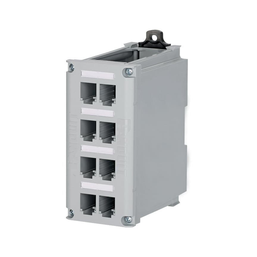 Mini-Com 8-port DIN Rail Copper Patch P