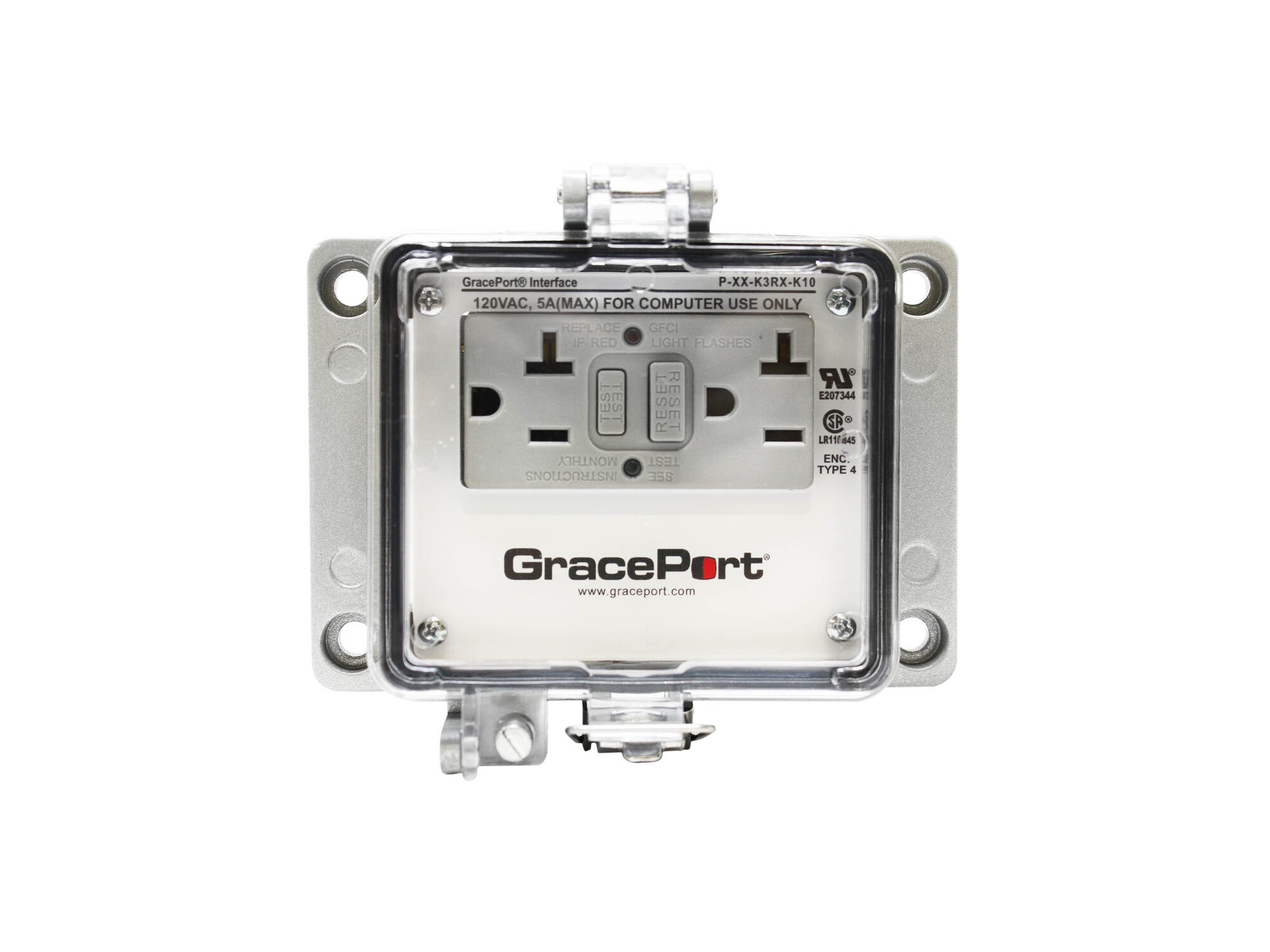 PANEL INTERFACE CONNECTOR, PMH, UL TYPE 4, 10K GFCI INTERRUPTING OUTLET