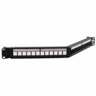 Patch Panel, Jack, Unloaded, Angled,24-Port, 19" W X 1.75" H