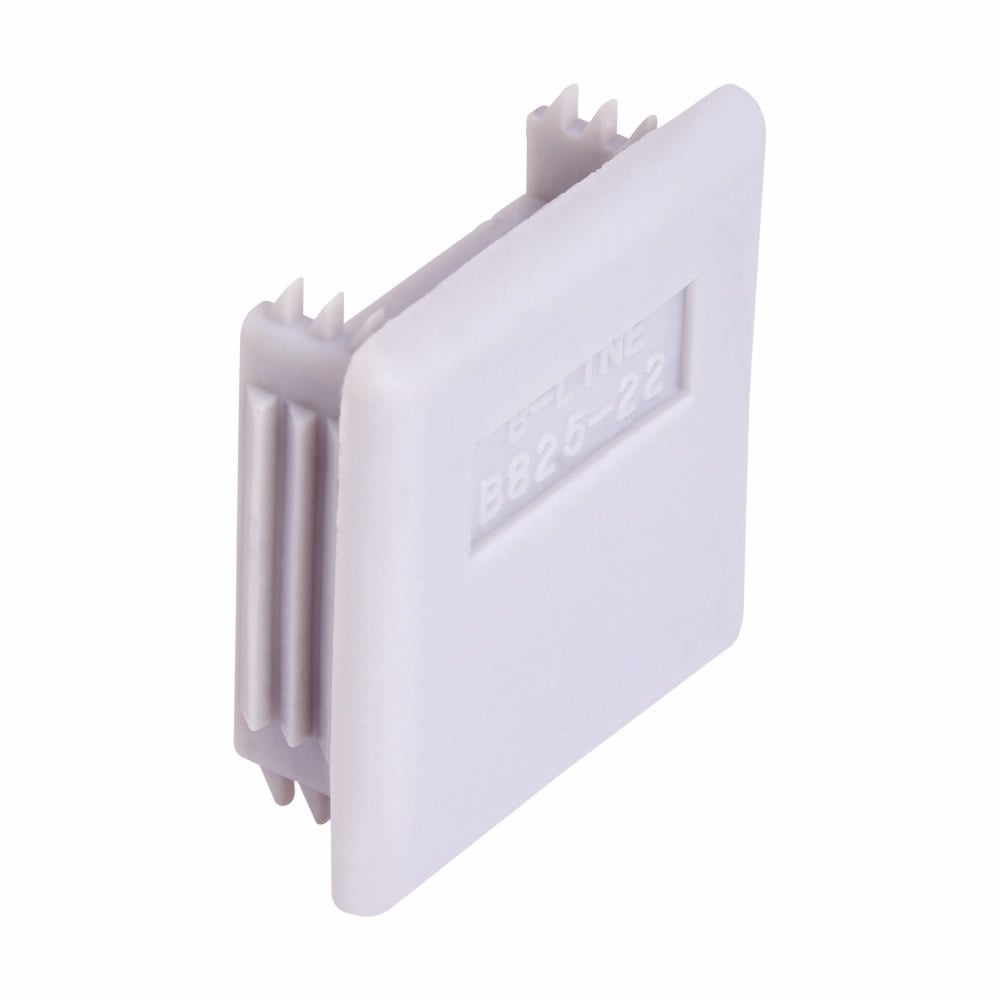 Eaton B-Line series end cap, 1.59" H x 1.25" L x 1.25" W, Steel, 1/2"-13 bolt size, Gray
