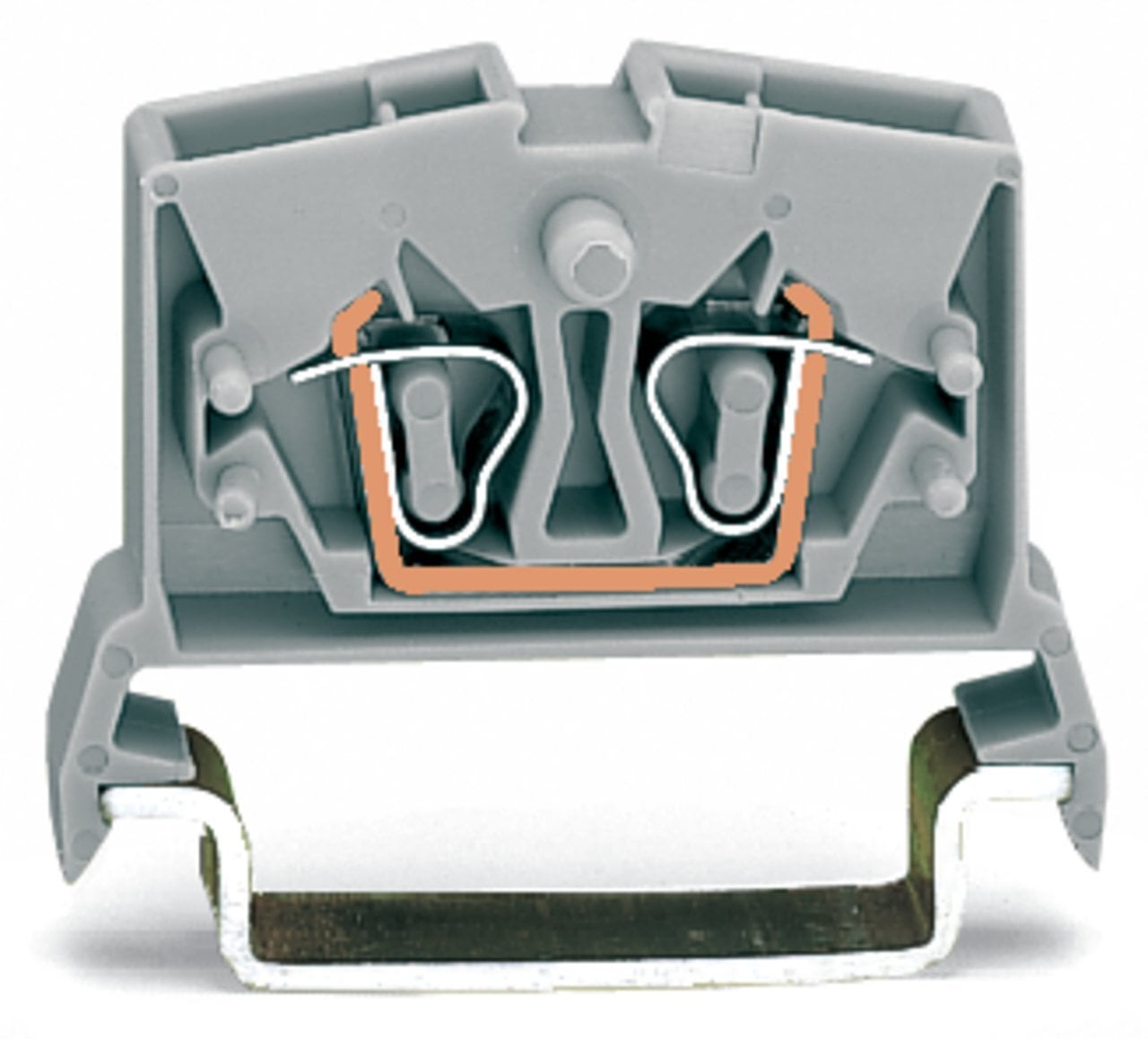 2-conductor miniature through terminal block; 2.5 mm; with test option; center marking; for DIN-rail 35 x 15 and 35 x 7.5; CAGE CLAMP; 2,50 mm; gray