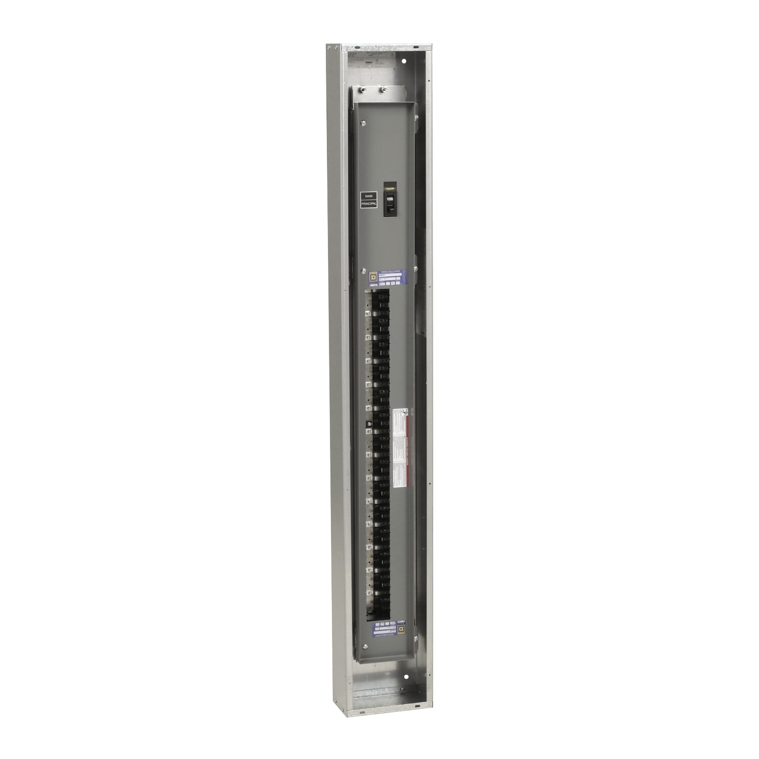 Panelboard interior, NQ, main breaker, 225A, Cu bus, 42 pole spaces, 3 phase, 4 wire, 240VAC, 48VDC, column width