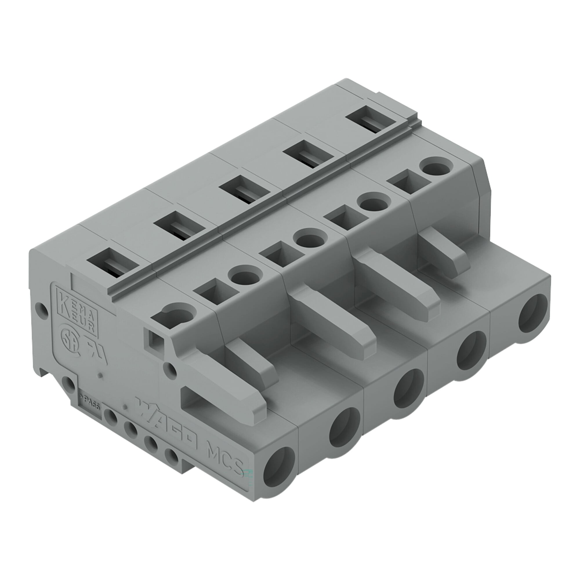 1-conductor female connector; CAGE CLAMP; 2.5 mm; Pin spacing 7.5 mm; 5-pole; 2,50 mm; gray