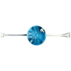Round Ceiling Box, Volume 20 Cubic Inches, Diameter 4 Inches, Depth 2-1/4 Inches, Color Blue, Material Polycarbonate, Mounting Means 11-1/2 Inches - 14-1/2 Inches Adjustable Bar Hanger, Ground Lug, and Screw Attached
