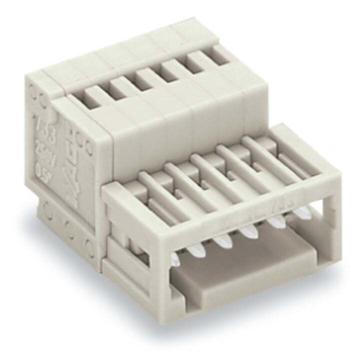 1-conductor male connector; CAGE CLAMP; 0.5 mm; Pin spacing 2.5 mm; 4-pole; 100% protected against mismating; 0,50 mm; light gray