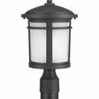 LED post lantern with etched white linen glass. Fits 3 in posts order separately. 120V AC replaceable LED module, 623 lumens (source), 3000K color temperature and 90+ CRI.