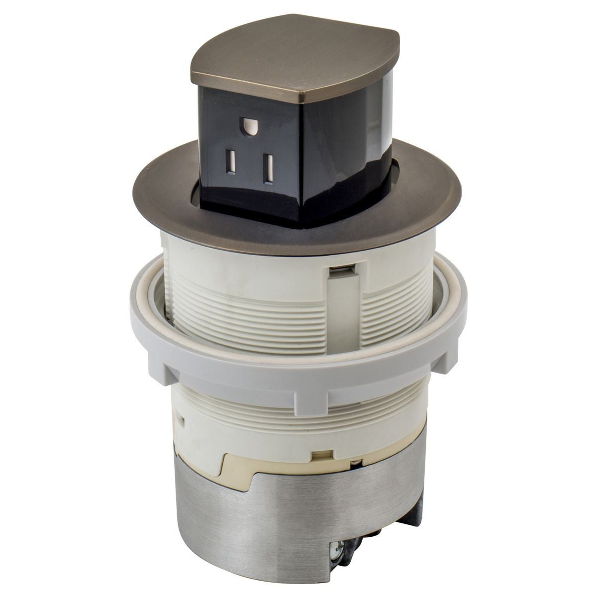 15A Kitchen Counter Receptacle, Surface Mount, Bronze